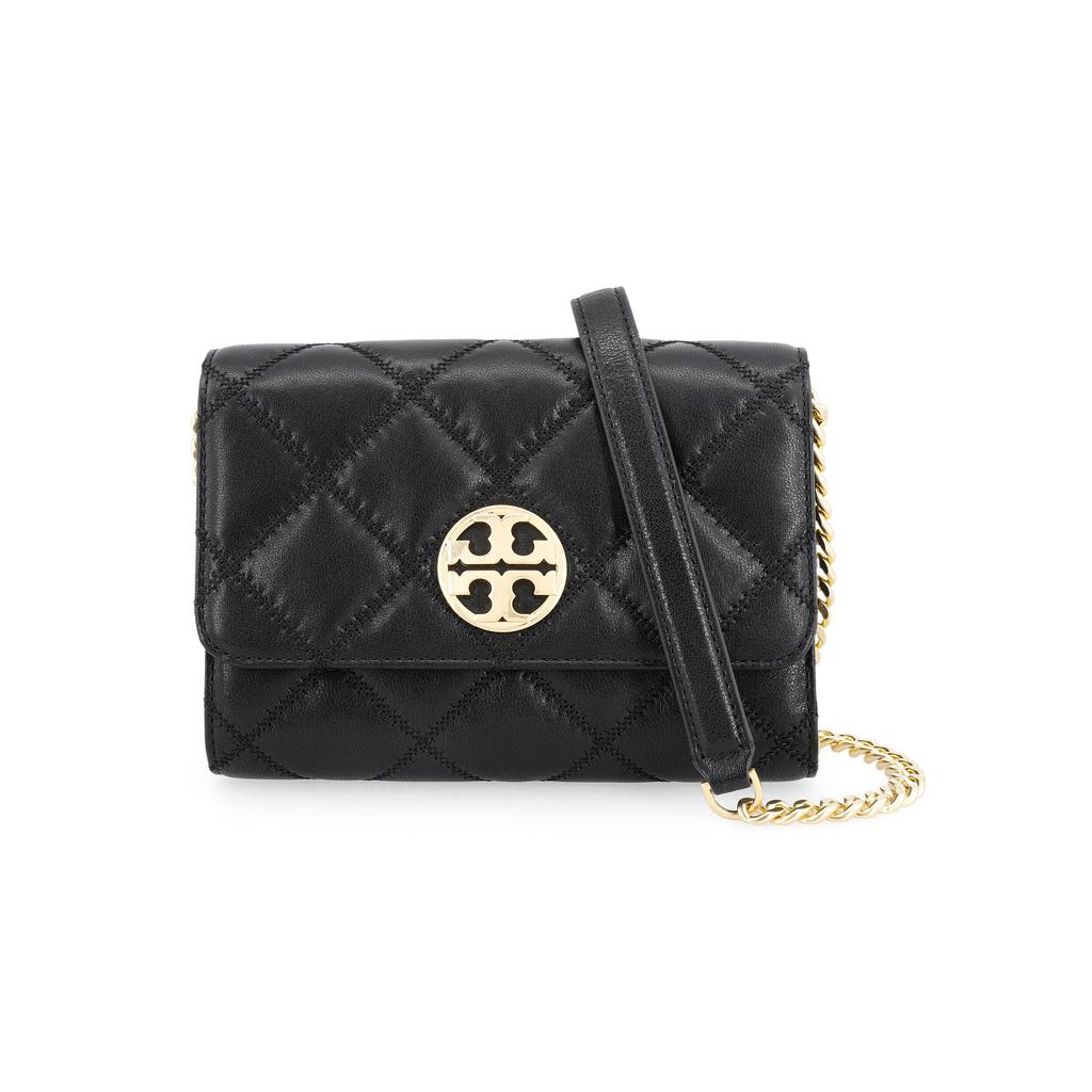 Tory Burch Tb-Willa Logo Chain Quilted Leather Shoulder Crossbody Bag Women bags Black 83692-001