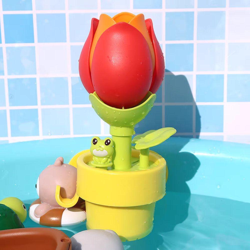 ABS Water Game Bath Toy Flower Blooming Water Bathroom Bathtub Toy Hand-eye Coordination