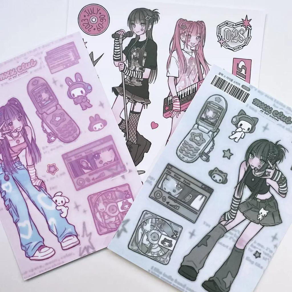 Angel Sticker Korean Goo Card Sticker Goo Winter Girl Character Sticker Notebook Material