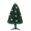 3ft Top With Stars Plastic Base PVC Material Green Fiber Optic 12 Lights With Snow Flakes Christmas Tree