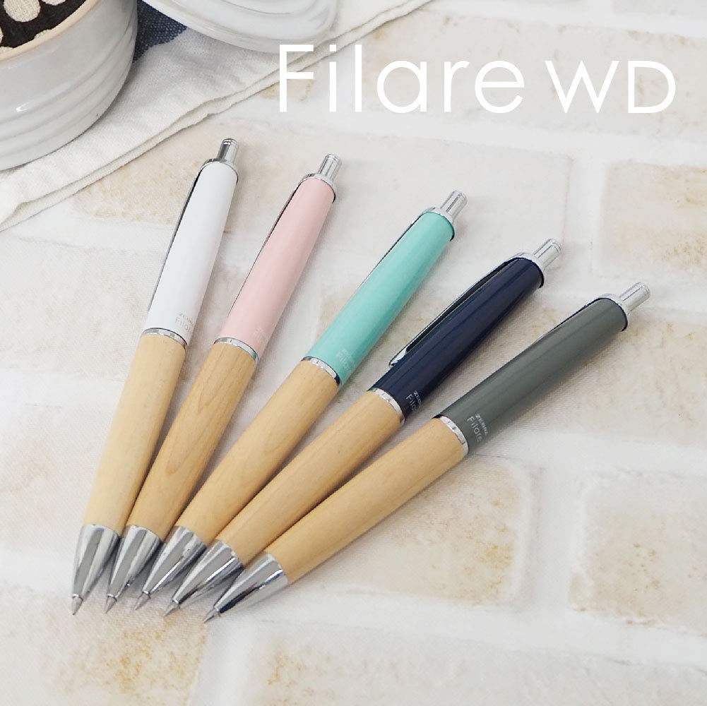 Zebra Ballpoint Fillare Limited Edition White Oil-Based Pen, Wood, Retractable, 0.5mm, (P-BAS76-NA-W)