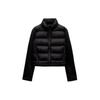 Solid Color Stand Collar Spliced Casual Cotton Jacket Women Jackets Black 4391809-800