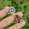 Thanks Giving Day Sale Trillion Honey Dendrite Opal Gemstone Pendant 925 Silver