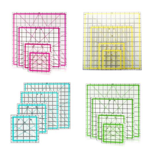 4 шт. акриловая линейка для квилтинга 4,5/6/9,5/12,5-дюймовая квадратная линейка для резки ткани с четкой маркировкой шаблон для проектов по шитью и рукоделию