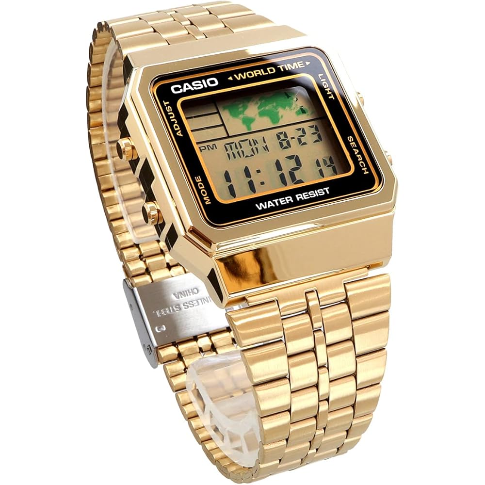 Casio Базовые Цифровые Часы A500WGA-1 Корпус из Нержавеющей Стали Черный Циферблат Водонепроницаемые