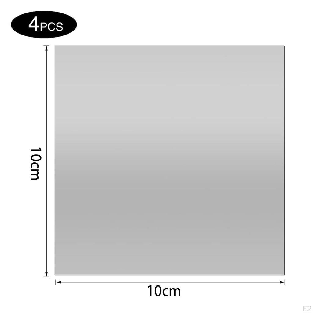 4 шт. квадратные настенные зеркальные плитки во всю длину безрамные акриловые наклейки для тренажерного зала