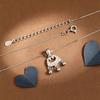 Womens Full Zircon Inlaid Safety Lock Necklace Light Luxury High-end Style Auspicious Cloud Bell Ruyi Longevity Jewelry