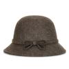 Hat Autumn and winter women's felt hat, a new Australian pure wool bow woolen basin hat
