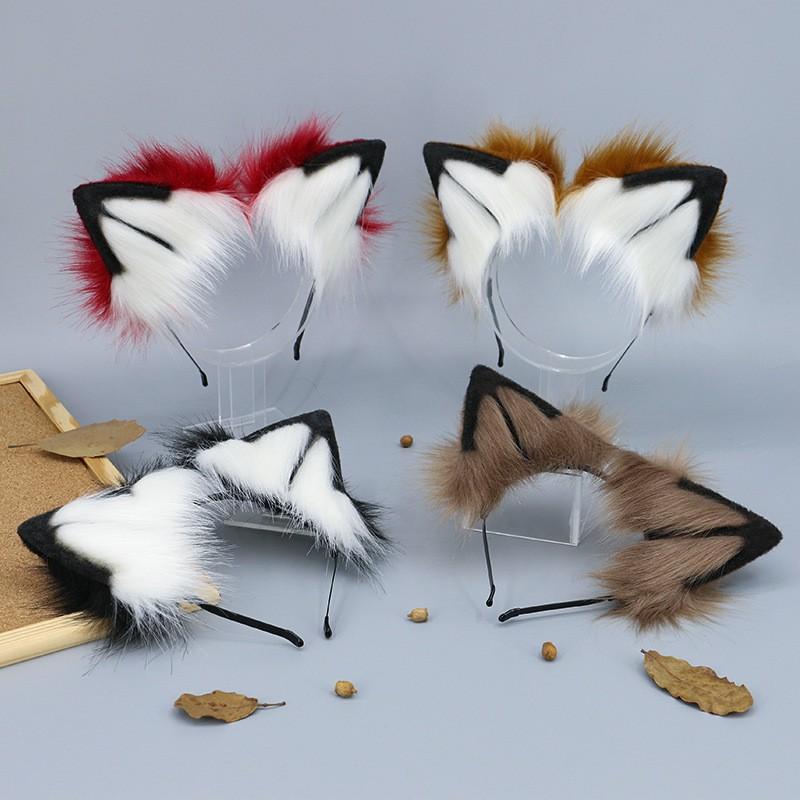 Handmade Lolita JK Headband With Wolf Ears Tail Set Cosplay Costume Accessory Anime Convention