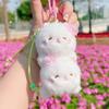 Sakura Season Cat Bear Rabbit Animal Plush Keychain With Hanging Strap For Bag Decor