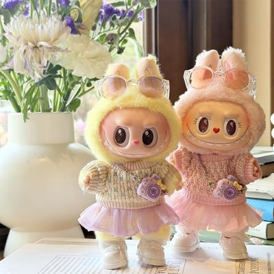 Для 17см куклы Лабубу Одежда Модная одежда Платья Одежда для кукол Сочетание цветов Свитер Аксессуары для кукол Милое украшение Маленькая одежда