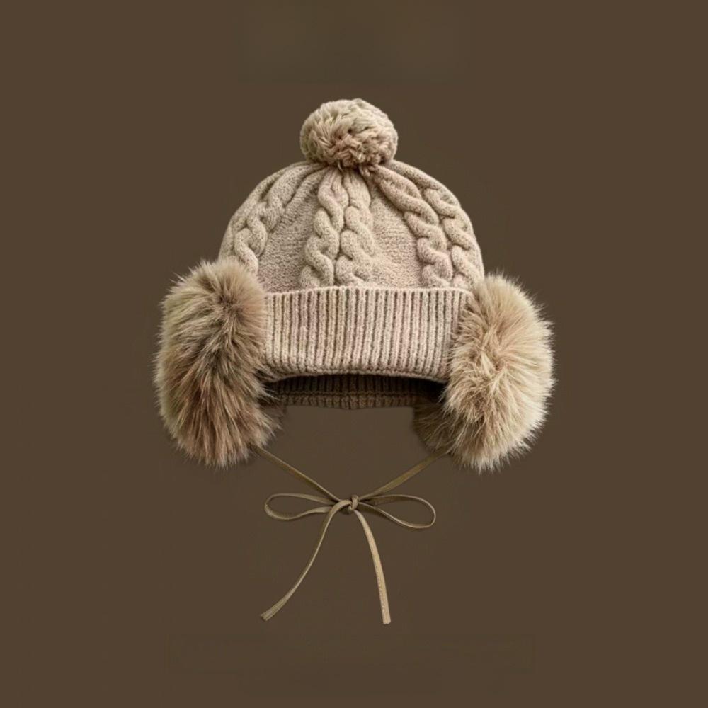 Thick Warm Lining Faux Fur Beanie Large Head Circumference Thermal Winter Hat Women Outdoor Use