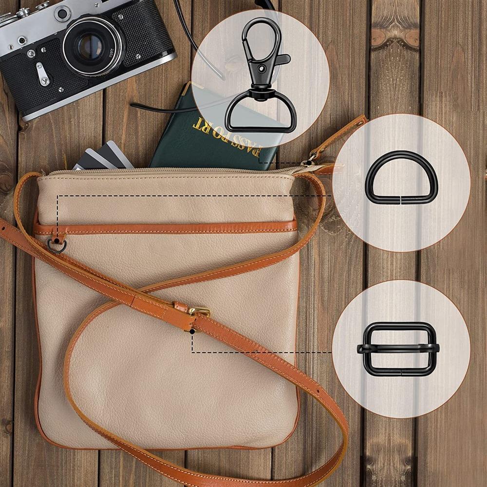 56Pcs Metal Buckles Lobster Claw Clasp Swivel Clasp Keychain Clip Hook  Strap Making