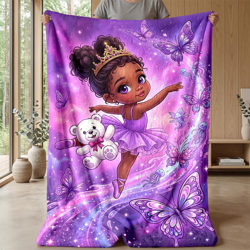 Butterfly Dance Fantasy blanket Personalized Name Flannel Blanket Soft Cozy Plush Throw for Sofa Bed Lightweight Home Decor