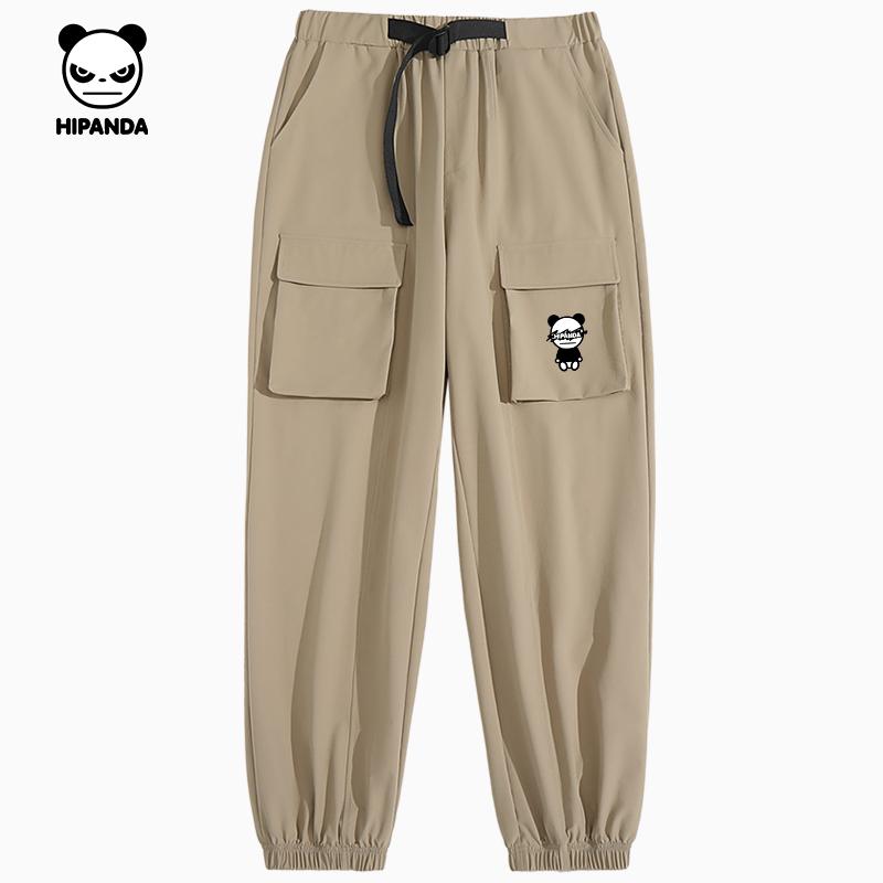 Hello Hipanda, Panda functional large pocket unisex ankle binding work pants casual pants C