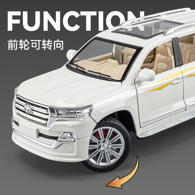 1:24 Toyota Land Cruiser Off Road SUV Alloy Metal Diecast Model Car Home Decoration Desktop Display Ornament High Simulation Toy