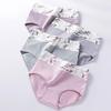 4Pcs/set Panties Women Breathable Cotton Underwear Cute Print Seamless Briefs Underpants