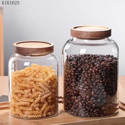 Кухонный контейнер для продуктов Банка для джема, конфет, чая, Бутылка, Бытовая стеклянная банка для хранения большой вместимости с крышкой, Прозрачная герметичная банка для орехов