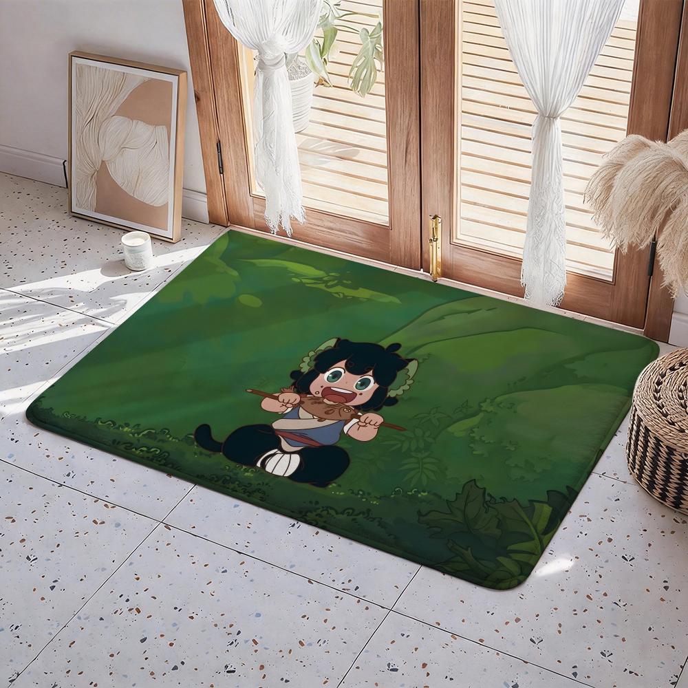 Cartoon T The Legend of Luo Xiaohei Floor Mat Eco  Flannel Doormat Non Slip Odorless Indoor Floor Rug Soft Short Plush Home Mat