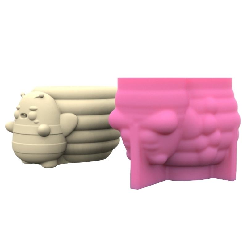 Silicone Mould for Flower Home Decorations Honeys Jar Shape Flower Resin Mold Reusable Pen Holder Epoxy Mold