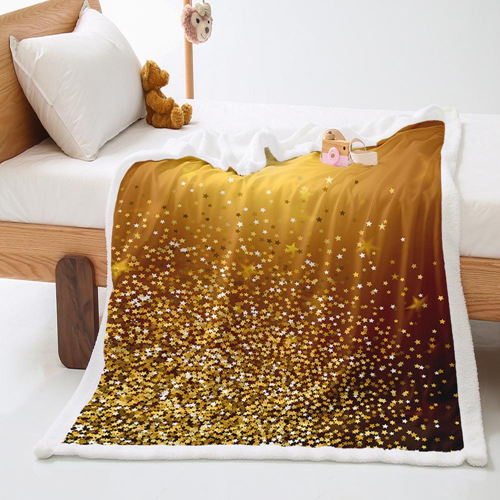 Meteor shower 2D digital printing thickened lamb wool crystal fleece blanket to map