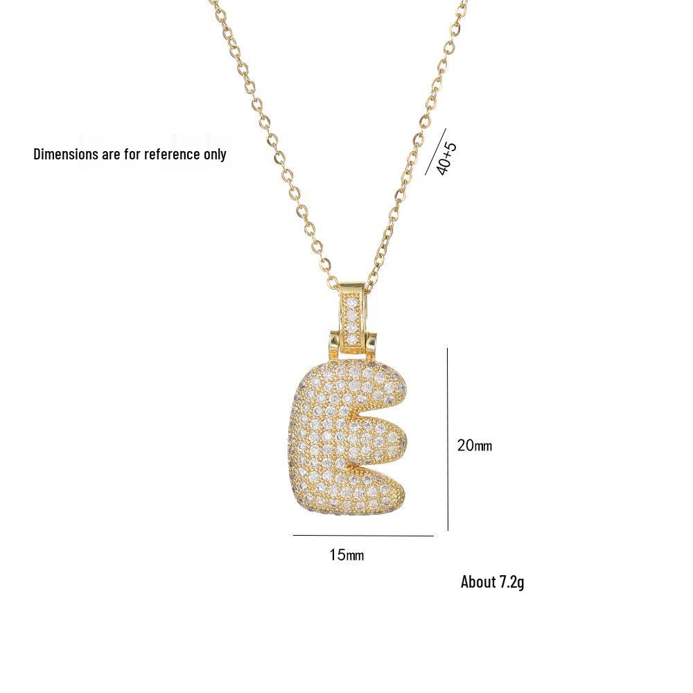 Женское ожерелье в европейском и американском стиле из меди и циркония с инициалом - Модная ключичная цепочка