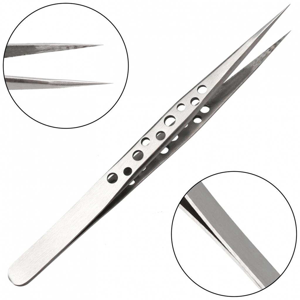 Small Tweezers Stainless Forceps Straight Tip 124-140mm 1pcs