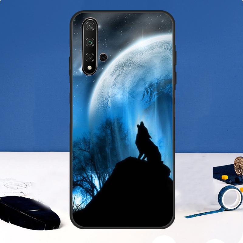 Чехол 'Воющий волк на луне' для Huawei Nova Y90 Y91 Y60 Y61 Y70 10 9 SE 11 Pro 5T 11i 8i 3i P20 P40 P30 Lite
