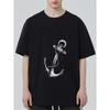 Black T Shirt with Anchor Print for Casual Wear