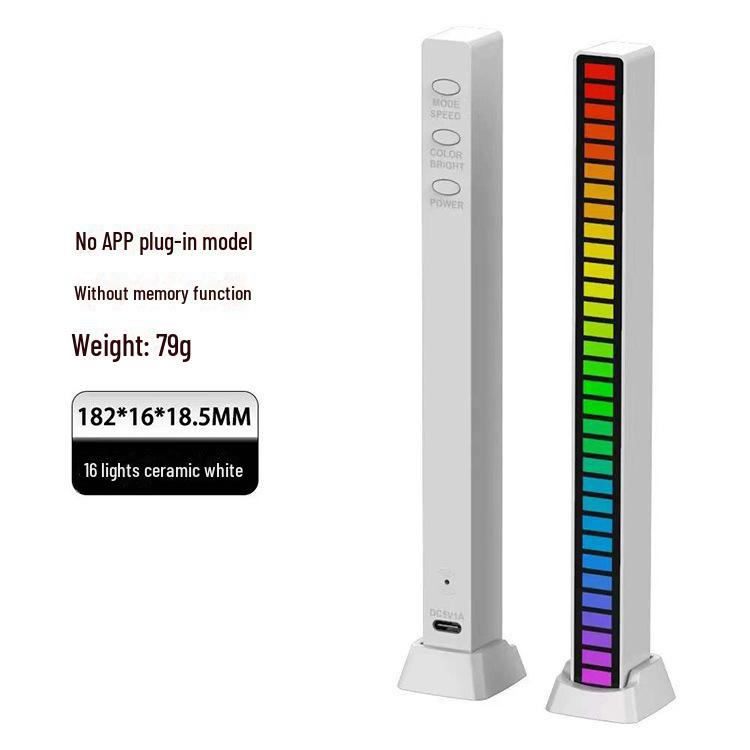 RGB светодиодная лента с Bluetooth и голосовым управлением - Световая панель с датчиком цвета, световой эффект под музыку и атмосферное освещение для рабочего стола или автомобиля.