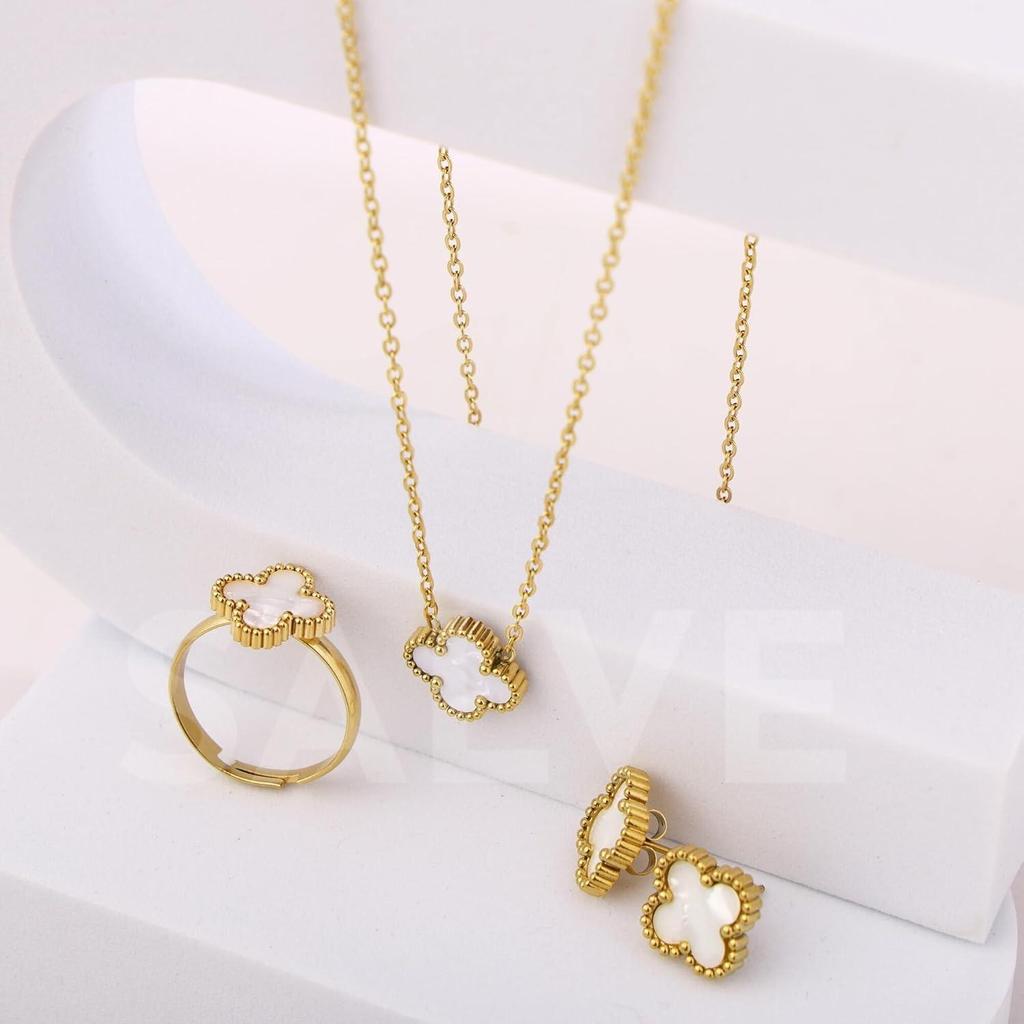 Не тускнеющий кулон-медальон для девочек | Эстетичные аксессуары для женщин | Стильное колье-клевер для девочек с цепочкой