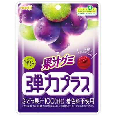 MEIJI Фруктовый сок Gummi Elastic Plus Grapes 72 гКачество, сочетающее в себе натуральный вкус 100 фруктовКачество, сочетающее в себе натуральный вкус 100 фруктов