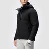 Fila Golf Series Solid Color Zipper Warm Hooded Down Jacket Men Outerwear Deep-Black A11M445919F-BK