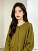 Women's Round Neck Wool Cashmere Silk Blend Cardigan - Loose, Thin, and Comfortable Knitwear for Autumn and Winter