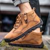 Мужская повседневная обувь 38–48 с высоким берцем, кожаная обувь большого размера в британском стиле в стиле ретро для вождения автомобиля