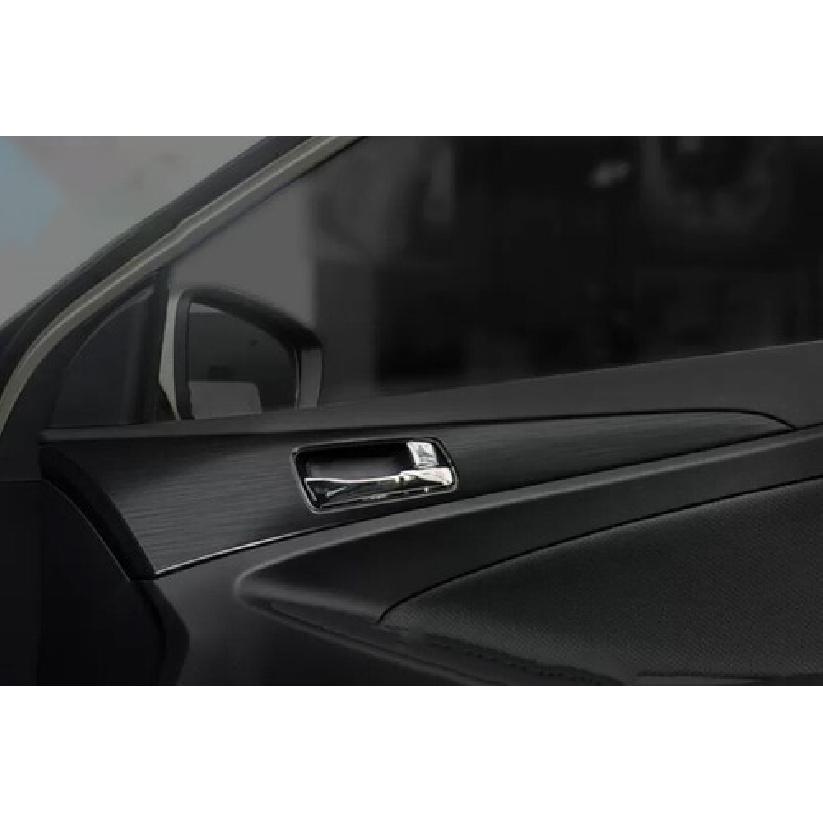 For Hyundai Sonata 11-14 Sticker Brushed Black Inner Door Panel Trim Cover Strip