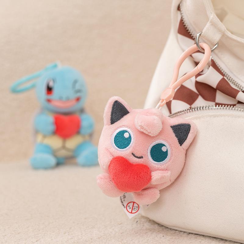 Kawaii Cartoon Pikachu Gengar Plush Toys Keychain Anime Merchandise Mewtwo Backpack Pendant Decoration Friends Birthday Gift