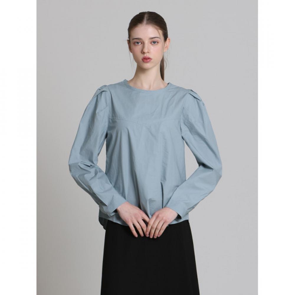Leshop Round Neck Ruffled Sleeve Blouse