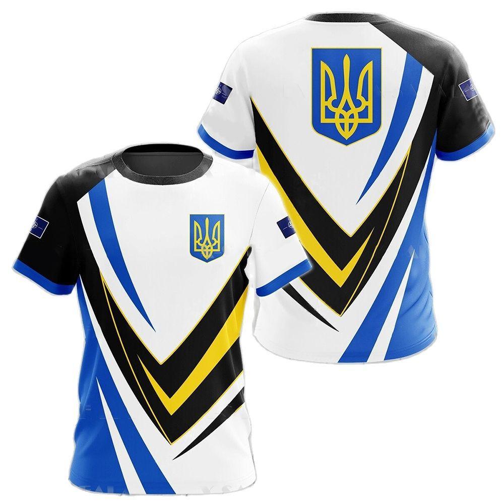 Ukraine Flag Camo Printed 3D T-shirt Summer Ukrainian Veterans Training Clothes Personality Teenage Short Sleeved O-neck Top