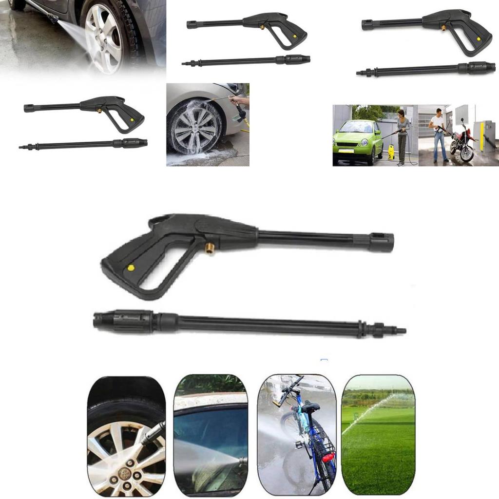 Powerful High-pressure Water Gun M14 Adjustable Spray Nozzle 5m Hose Set For Car Wash And Gardening