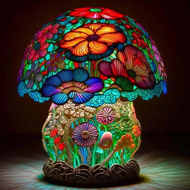 Magic Colorful Mushroom Lamp Decoration Ornaments Home Usb Connection Light Bulb Design Mushroom Dark Table Lamp Decoration