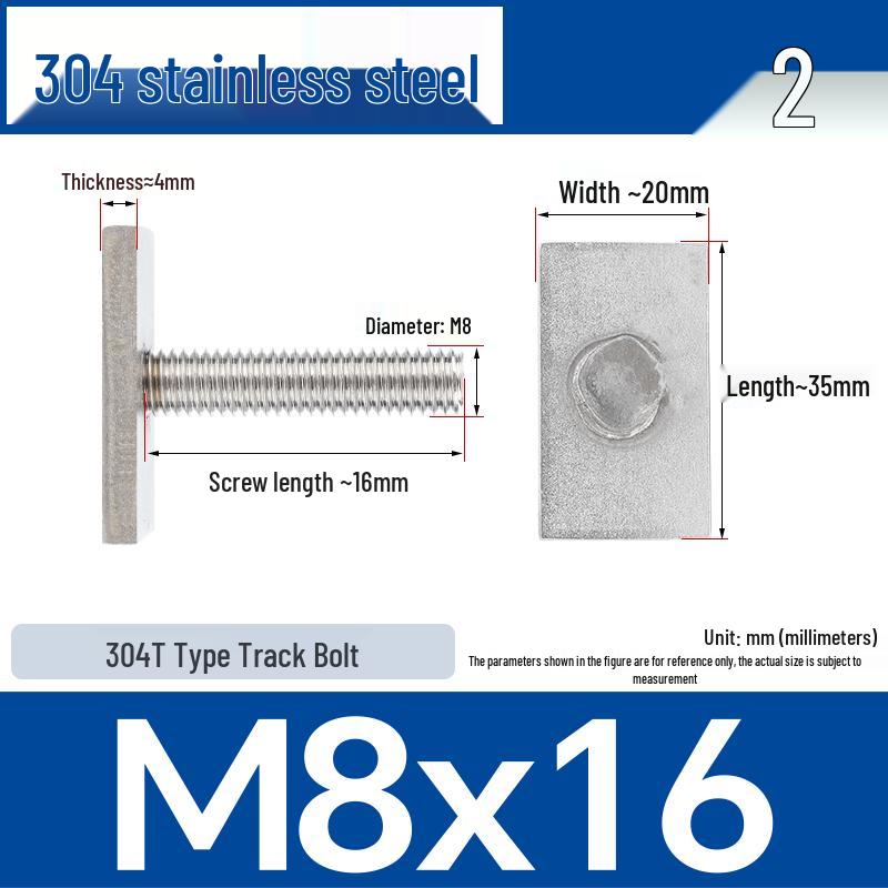 Индивидуальный Т-образный болт M6/M8 из нержавеющей стали 304 с Т-образным пазом, неправильной прямоугольной формы