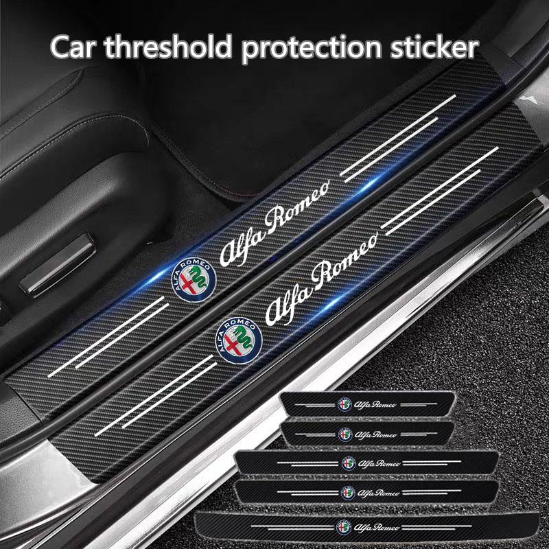 YAQG2 For Alfa Romeo STELVIO Giulia 159 Giulietta 147 Mito 156 MTO Sportiva Car Sill pedal Rear Bumper Protection Stickers Accessories