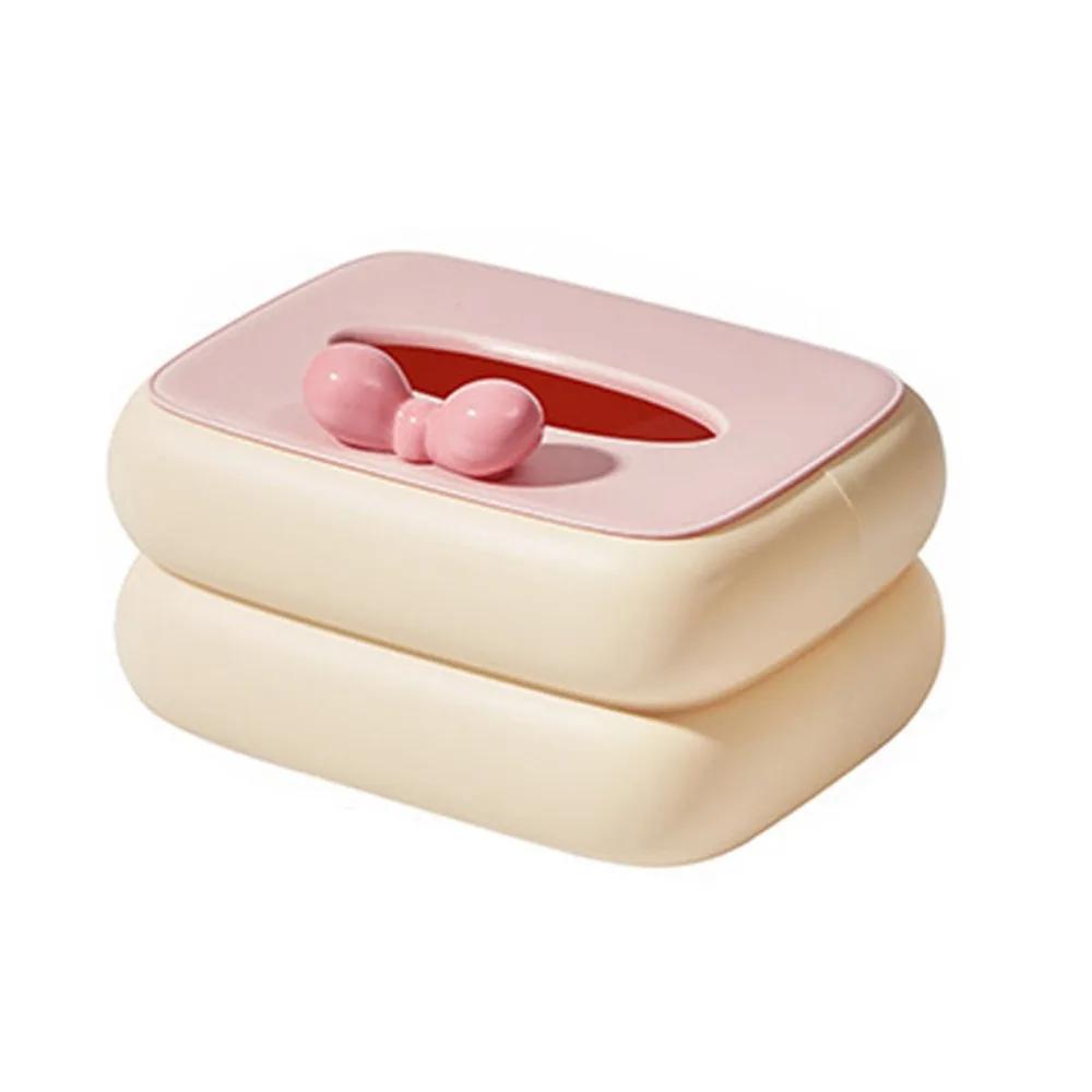 Модная настенная коробка для салфеток Dopamine в кремовом стиле с большой емкостью, ящик для бумаги с пружинным ящиком для хранения салфеток, журнальный столик