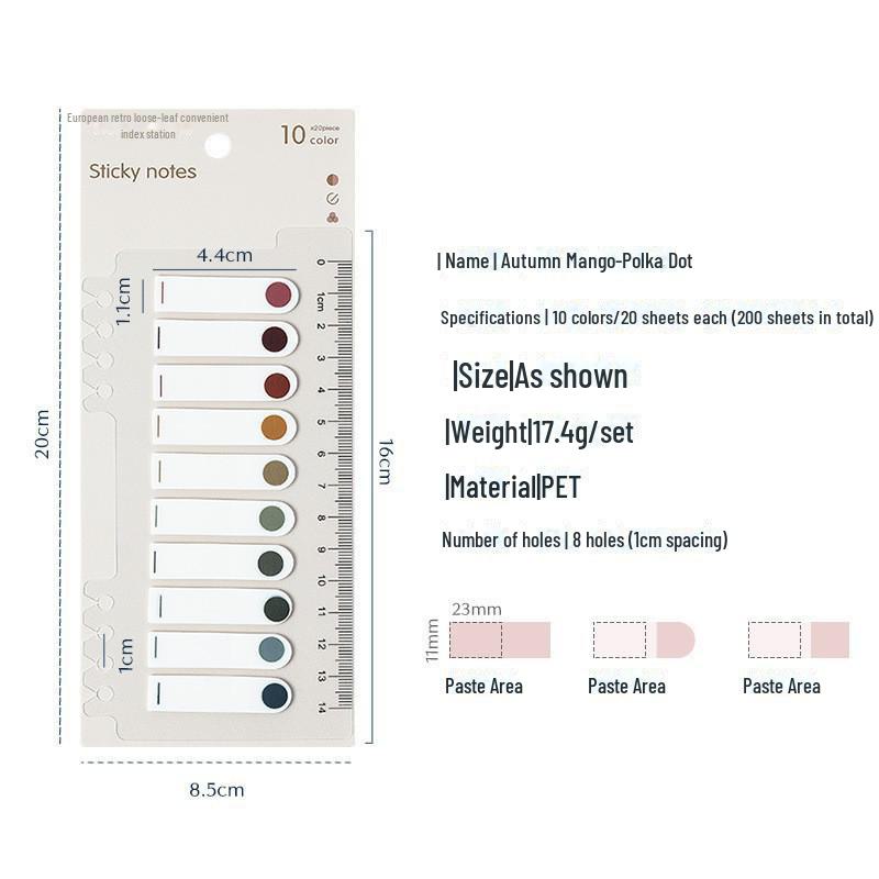 Прозрачная линейка и наклейки-указатели Morandi Marker для студентов