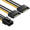 Кабель питания Sata 15pin на 6Pin для подключения видеокарты Простой в использовании шнур питания для энтузиастов и сборщиков ПК
