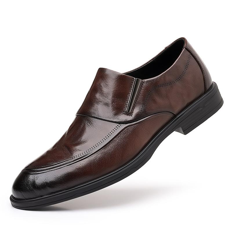 Men's Genuine Leather High-end Business Formal Casual Leather Shoes Men's Shoes Soft Leather British Loafers