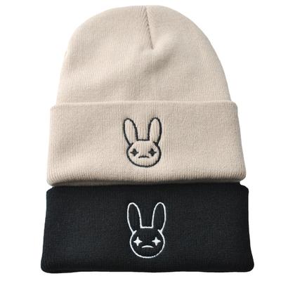 Новая популярная вязаная шапка Singer Bad Bunny, вышитый пуловер Bad Bunny, теплая шерстяная холодная шапка для мужчин и женщин на осень/зиму