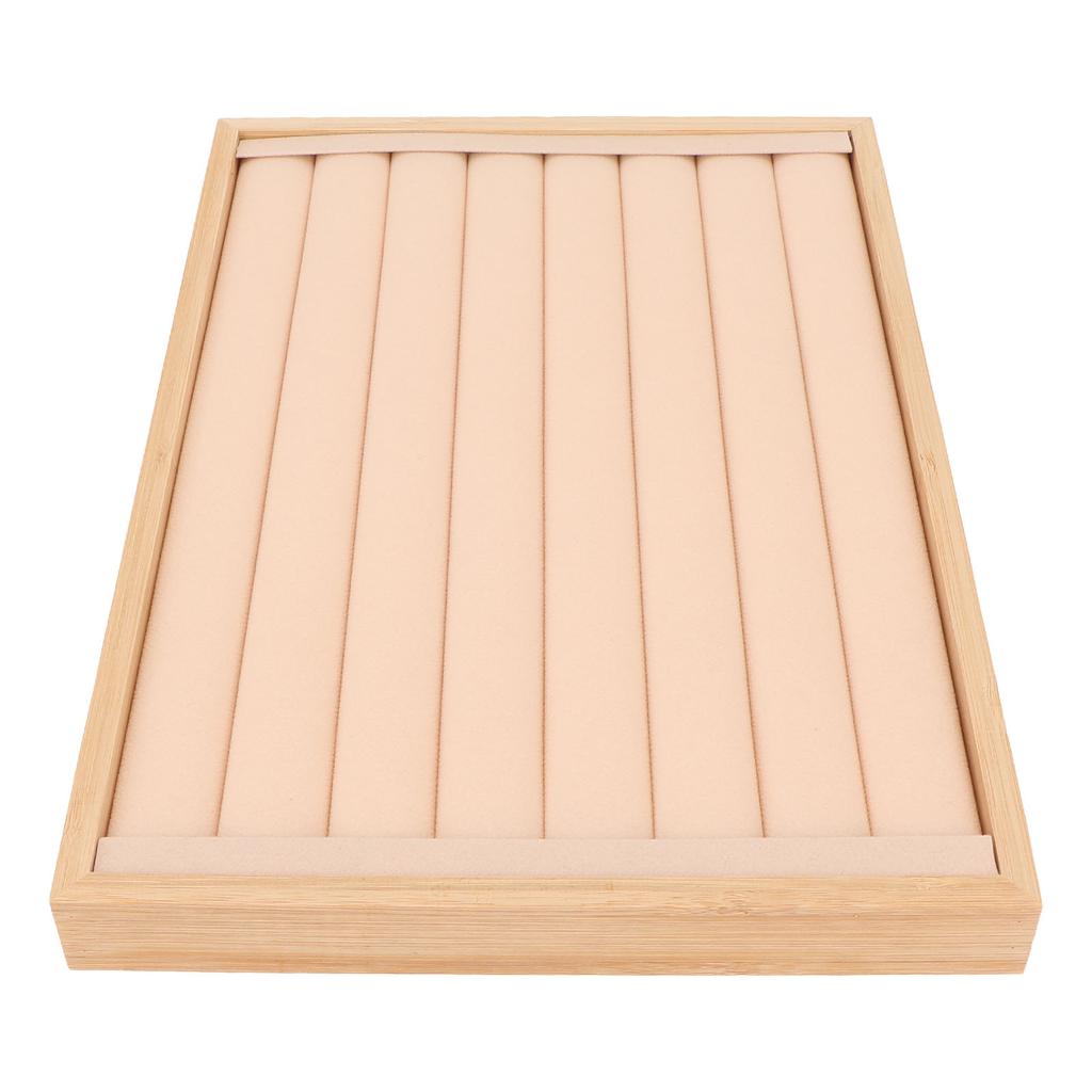 Rings Tray 7 Rows Stackable Protective Scratch Proof Lining Drawer Insert Earrings Storage Display Case Beige