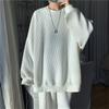 Men's Spring and Autumn Thin Solid Color Casual Sweater Youth Loose Lazy Wind  T-shirt